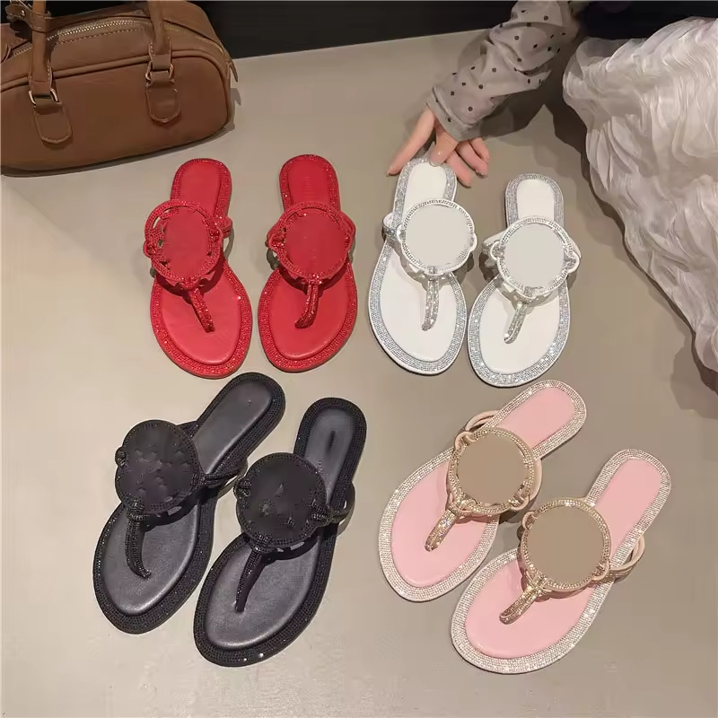 Tb Leather Thong Sandals Women's Shoes Summer Fashion Women's Sandals Slippers