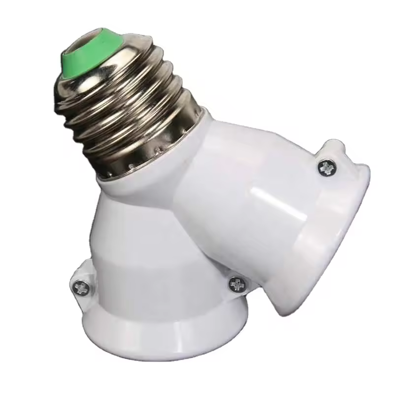 2 In 1 E27 Y Shape Lamp Base Fireproof Material Holder Converter Socket 2e27 Light Bulb Splitter Adapter Light Bulb Base Holder
