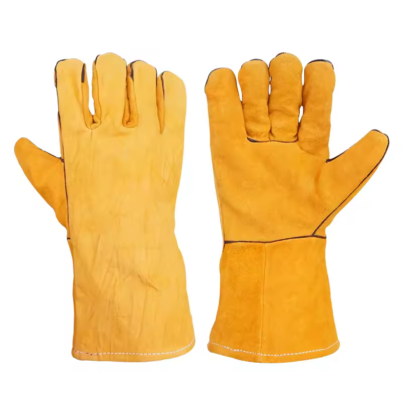 Ready Stock Welding Gloves Heat Cut Resistant Insulated Custom Design Welding Leather Gloves Safety Work Labor Glove Low Moq