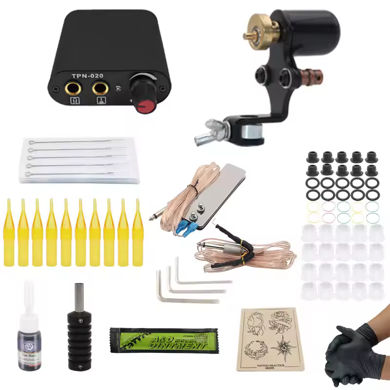 Kissure Rotary Tattoo Machine Shader Liner With Tattoo Needle Tips Tattoo Equipment Kit For Beginner