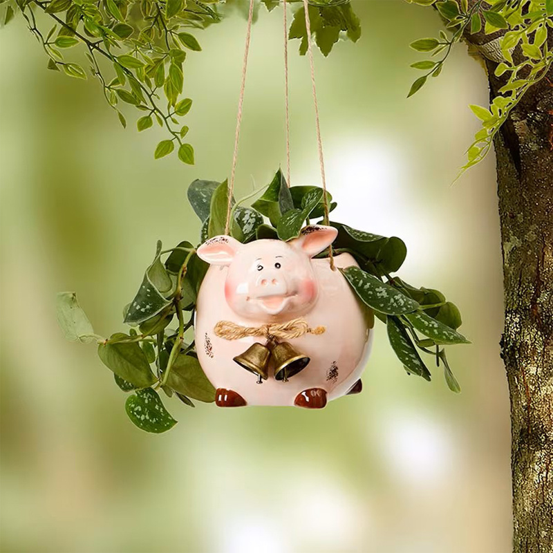 Resin Pig Flower Pots Farm Animal Planters