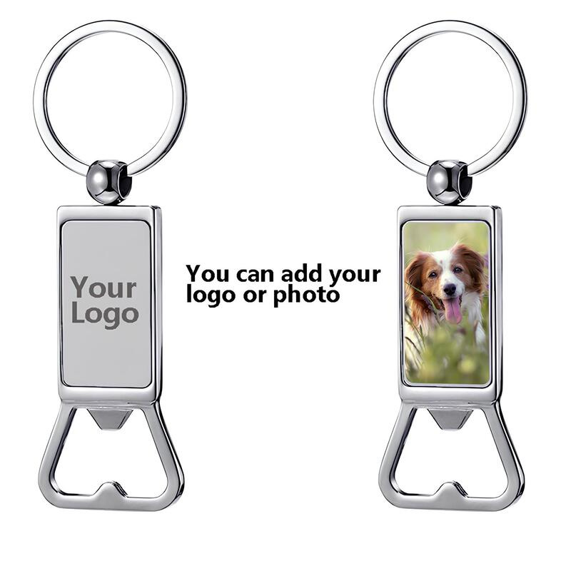 Multifuction New Design Add Your Logo or Photo Metal Key Chain with Opener