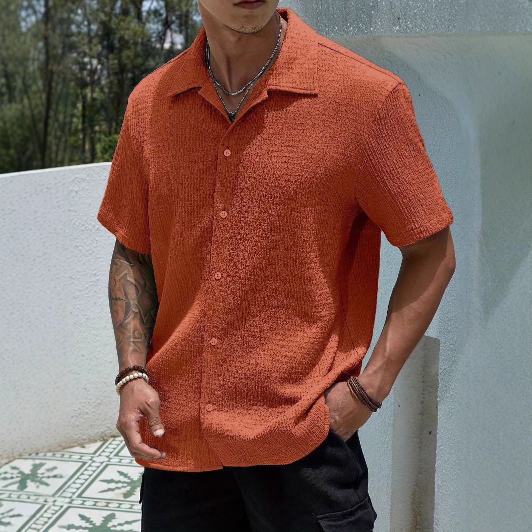 Men's Polo Shirt Button-Down Collar Design Moisture-Wicking Short Sleeve for Golf & Summer Wear