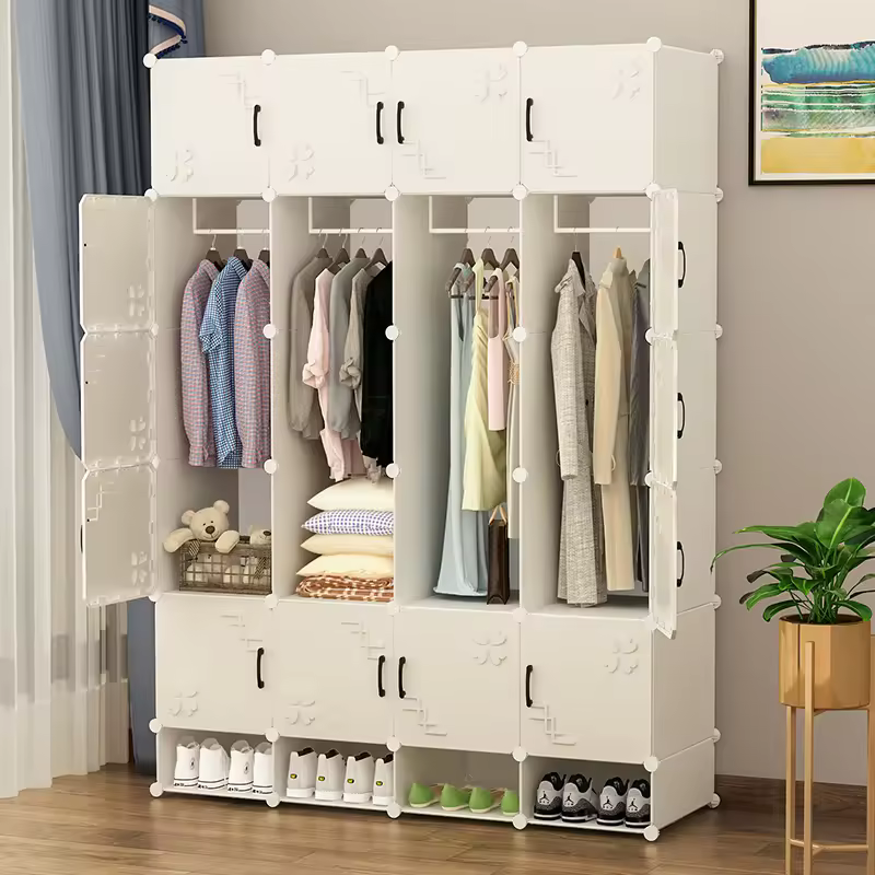 Hot Sale 3d White Modern Lockable Portable Plastic Kids Wardrobe Storage Cabinet For Workshop