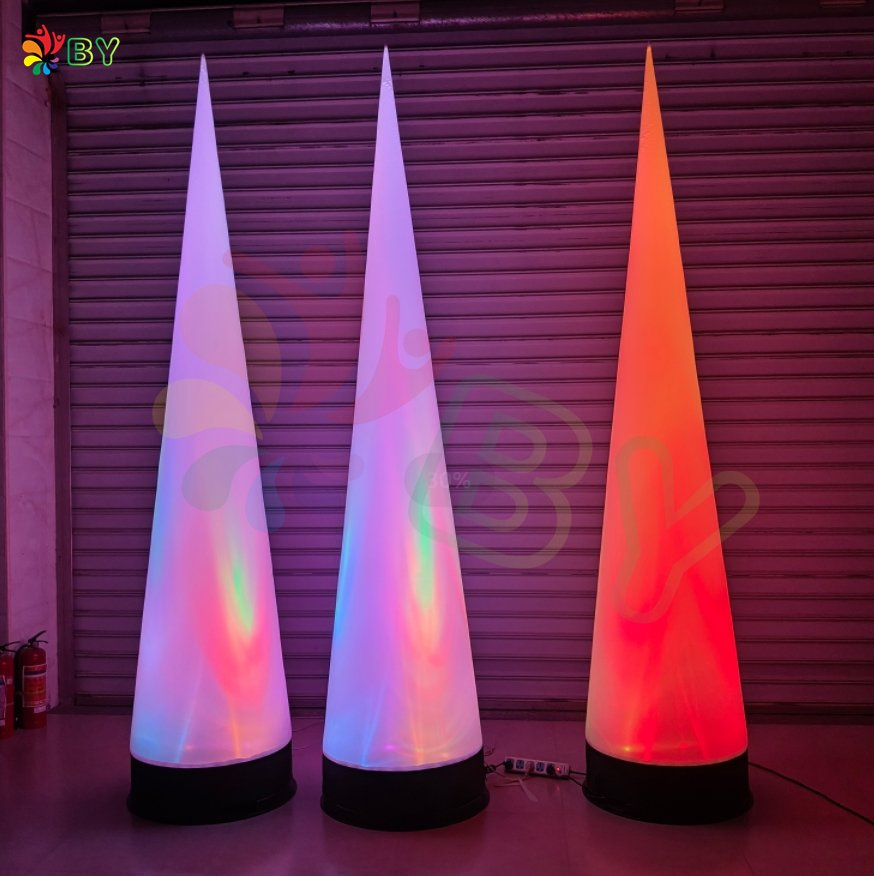 Lighting Inflatable Cone with LED Inflable Light Cone Pillar Party Wed Decoration Event