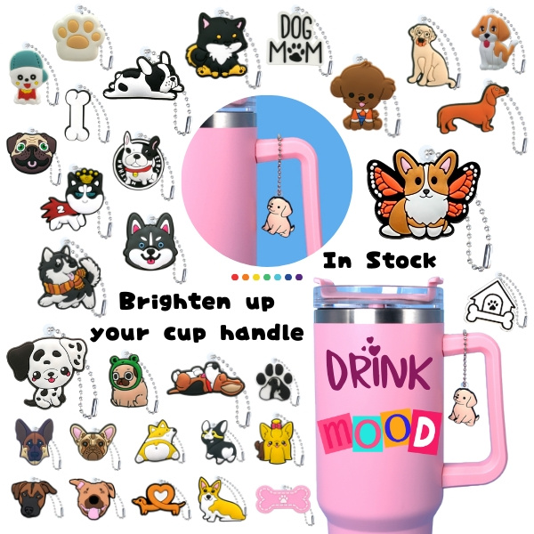 Trending Bottle Cap Hanging Accessory Keychain Tumbler Cup Wholesale Bottle Charm Decoration Drinkware Cute Dog Keychain Bulk
