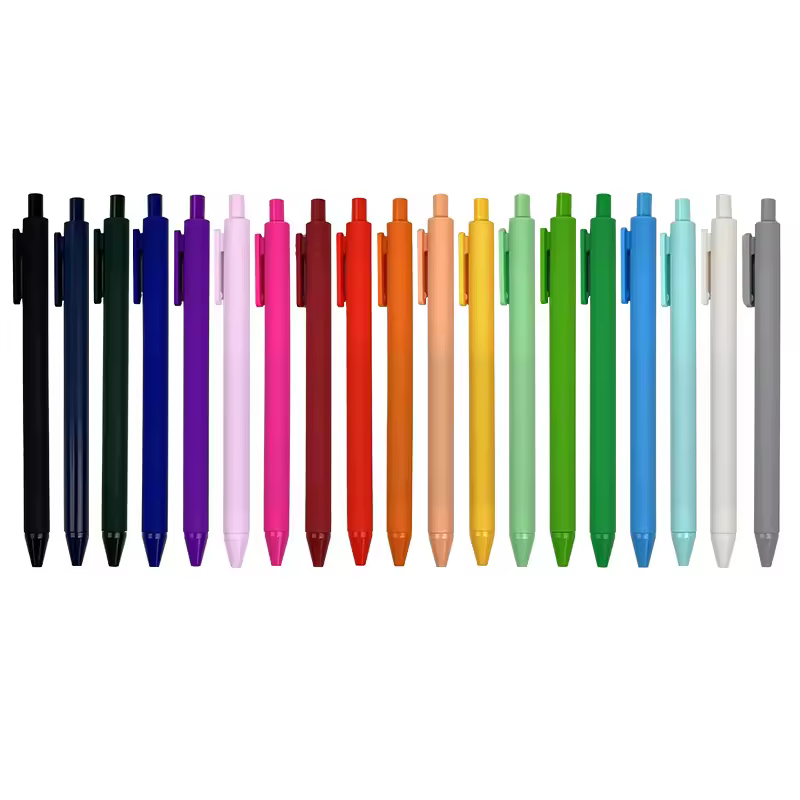 School Plastic Cheap Multicolored Ballpoint Gel Signature Pens With Press Oem Retractable Custom Printed Logo For Stationery