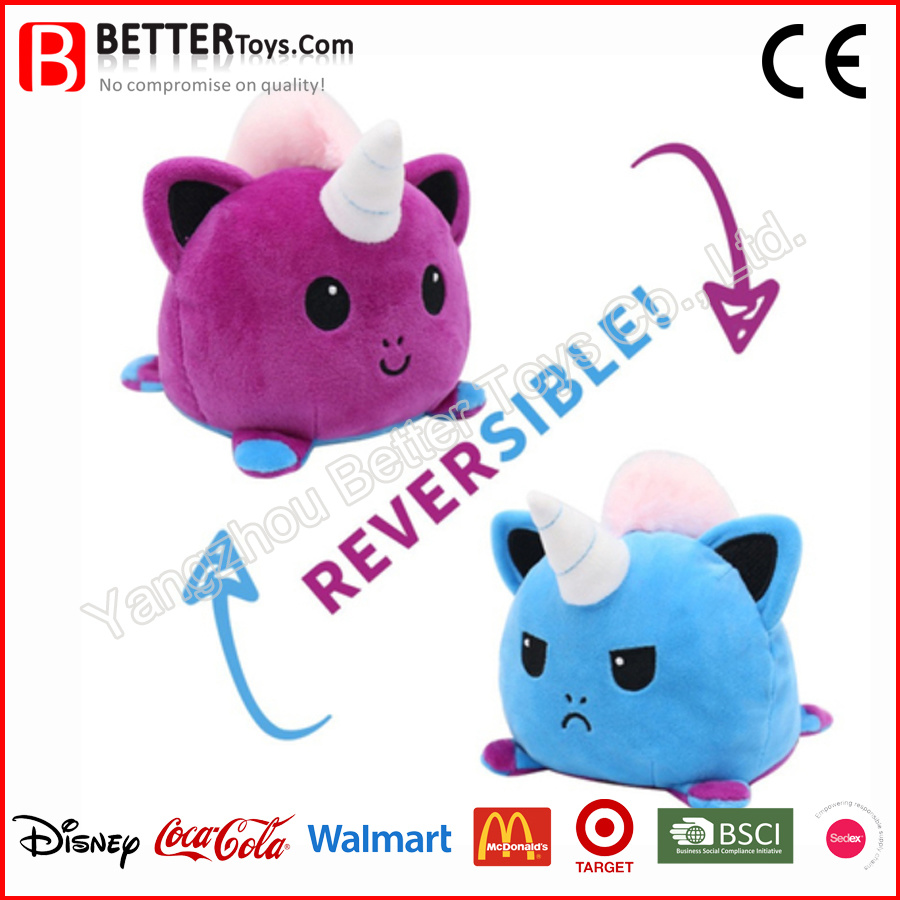 ASTM Reversible Plush Unicorn Stuffed Children Soft Kids Toy for Promotion