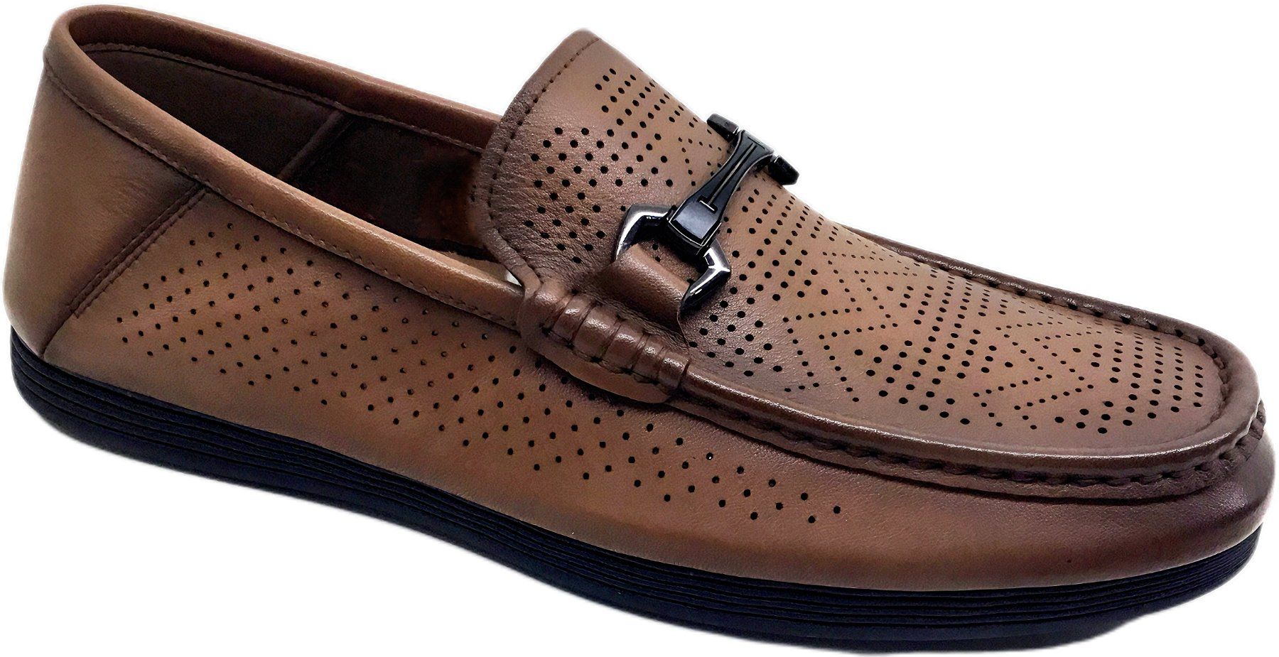 Men's Soft Leather Loafers with Breathable Upper and Rubber Sole
