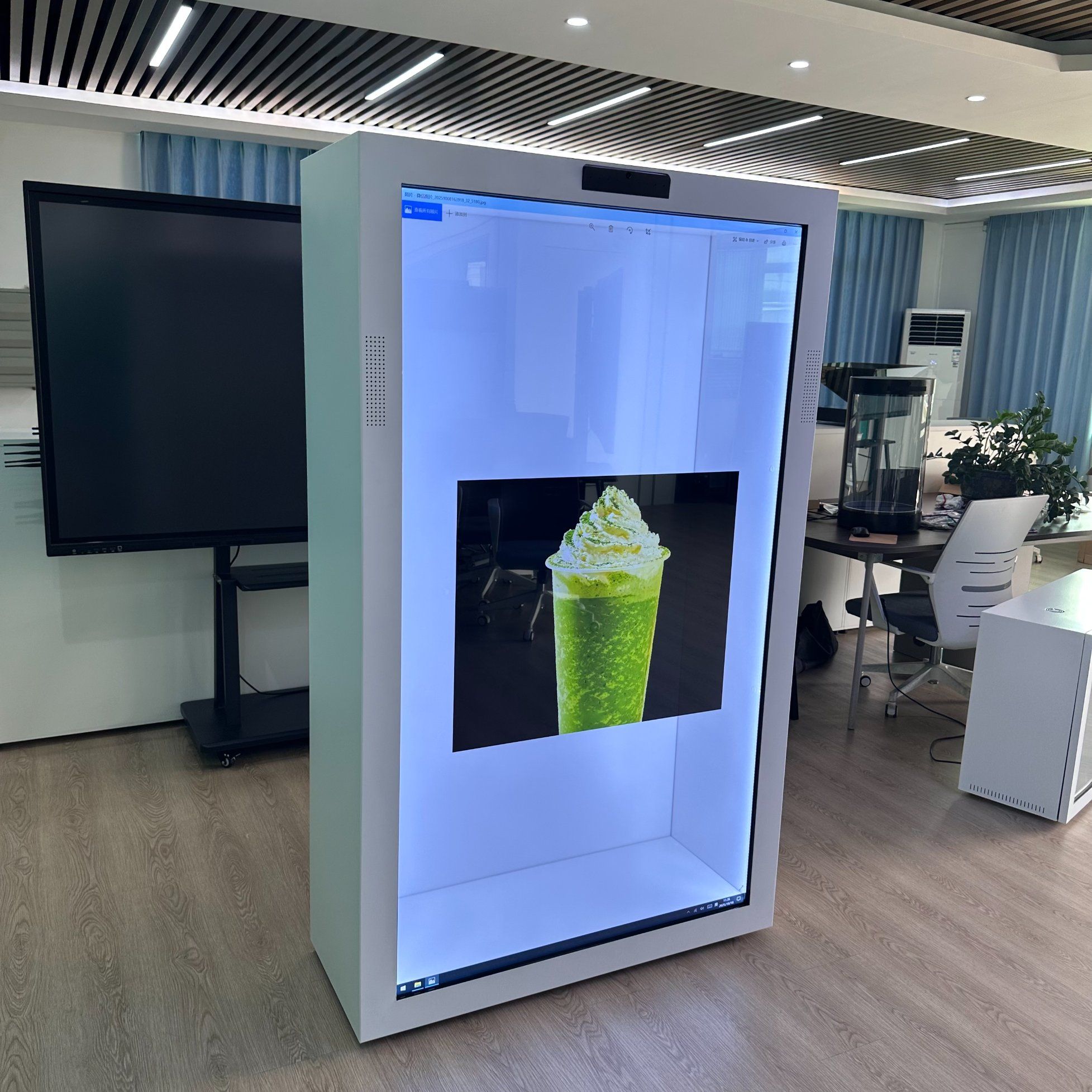 55 65 75 85 86inch New Exhibition 3D Digital Touch Advertising Box LCD Interactive Indoor Showcase Transparent Screen Hologram Holographic Display