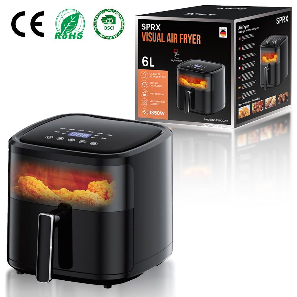 New Design Oil-Free Digital Smart Air Fryer with Visual Touch Screen