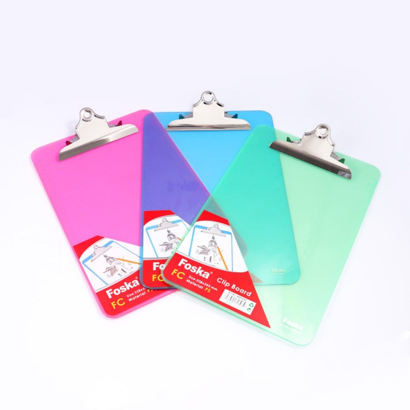Foska Clear Colored Lightweight and Strong PS Plastic Document Holder for Kids Learning and Coloring Outdoor Learning