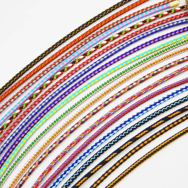 DIY 316L Stainless Steel Jewelry Findings Black Gold Silver 5mm Steel Wire Braided Leather Cords for Bracelets Making