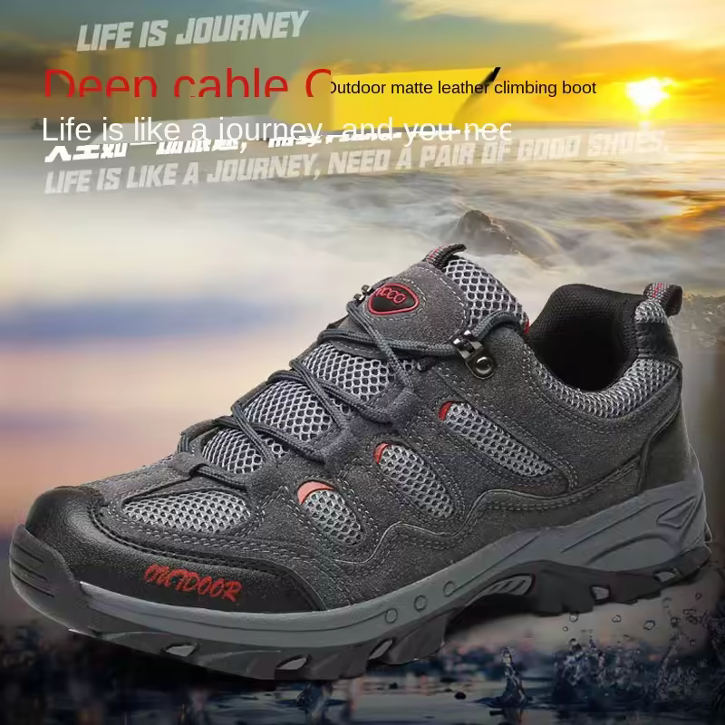 Men's Large Size Non-slip Breathable Mesh Wear-resistant Hiking Shoes Hot Sale Factory Wholesale For Sports Use Outdoor Hiking