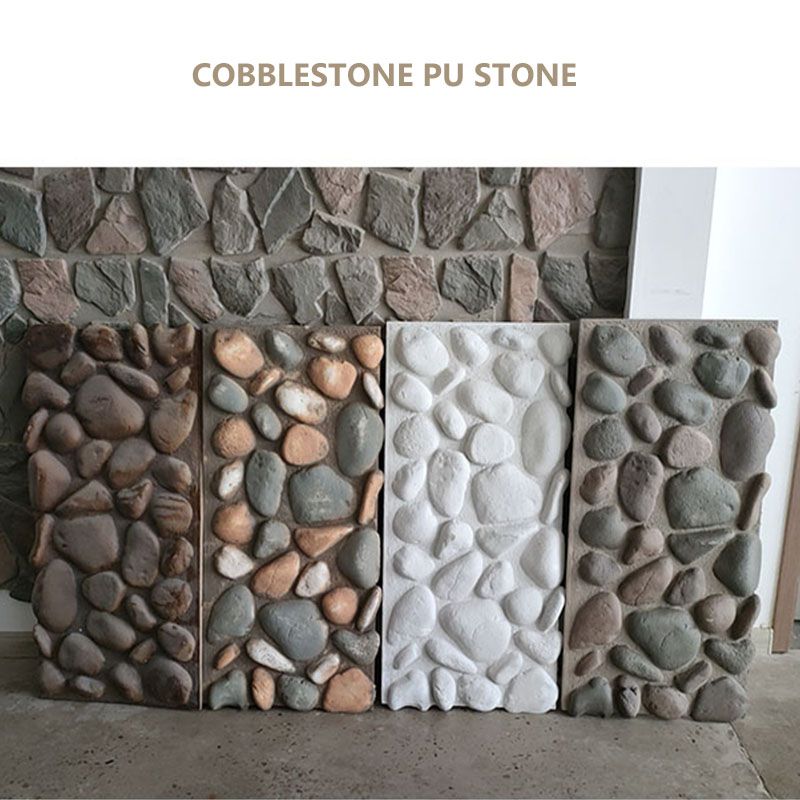 Decoration 3D Rock Mushroom Faux Cobblestone Wall Panel PU Stone