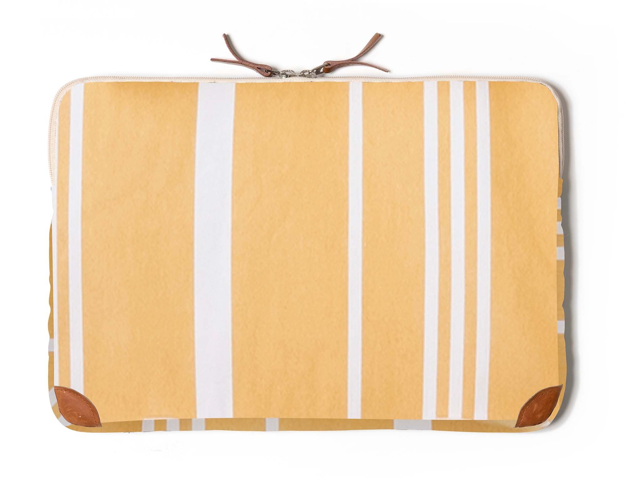 Fashionable Yellow and White Stripe Laptop Sleeve
