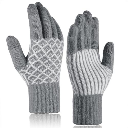 Brands Officially Licensed Factory OEM Manufacturer Adult Winter Warm Jacquard Knitted Gloves Thickened Touch Screen Gloves