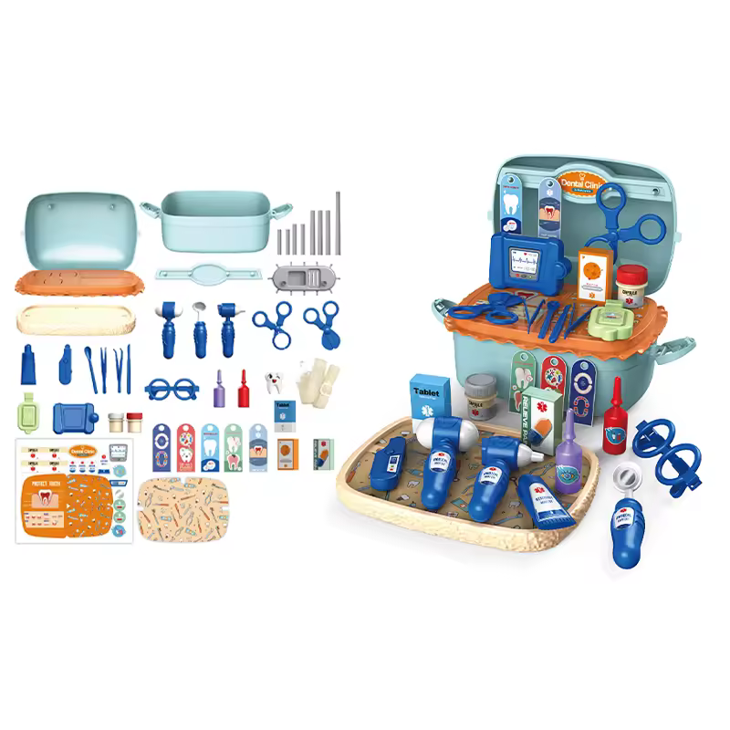 High Quality Blue Role Play Dental Tools Doctor Kit Toys Educational Doctor Play Set Toys