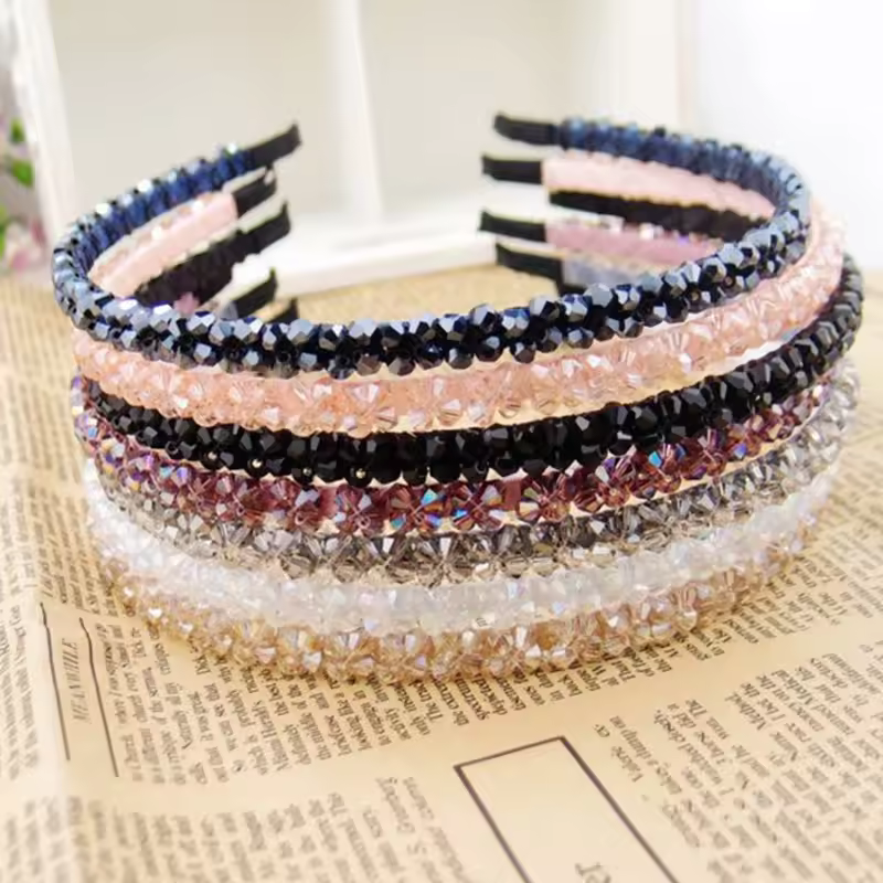 Factory Direct Sales Double-row Crystal Diamond Hairpin For Woman 2021 Anti-slip Thin Headband