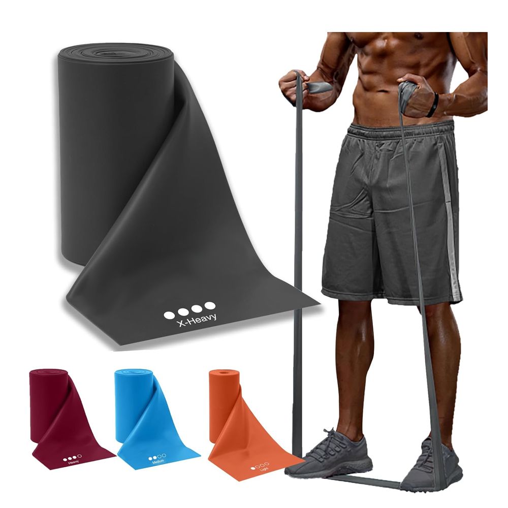 Home Yoga Workout Latex Croppable Resistance Fitness Bands in Roll for Exercising