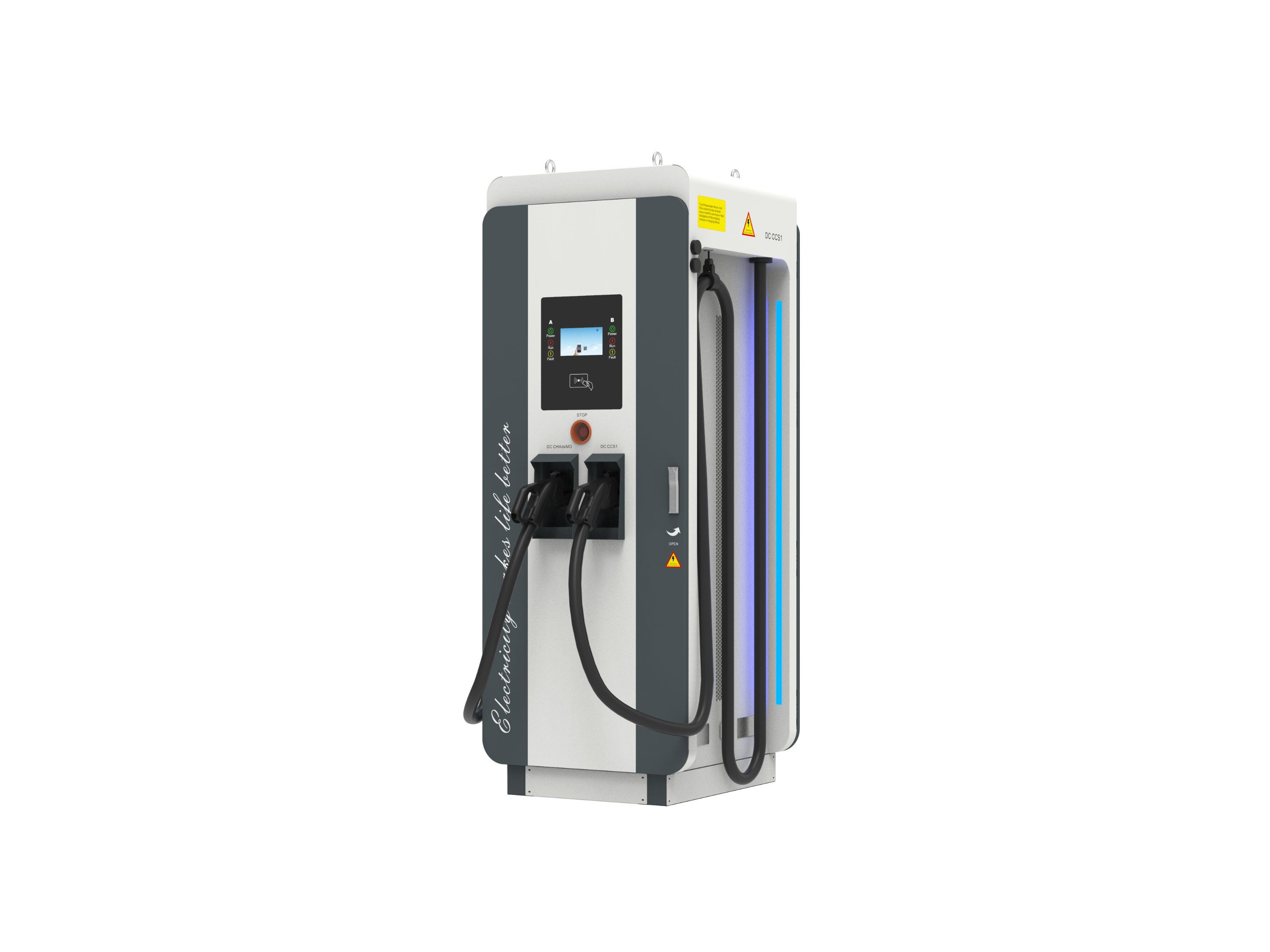 Factory Manufacture Wholesales New Design with Gun Hanger and Lighting Strips 120kw 240kw CCS Gbt DC Fast Charging EV Charger