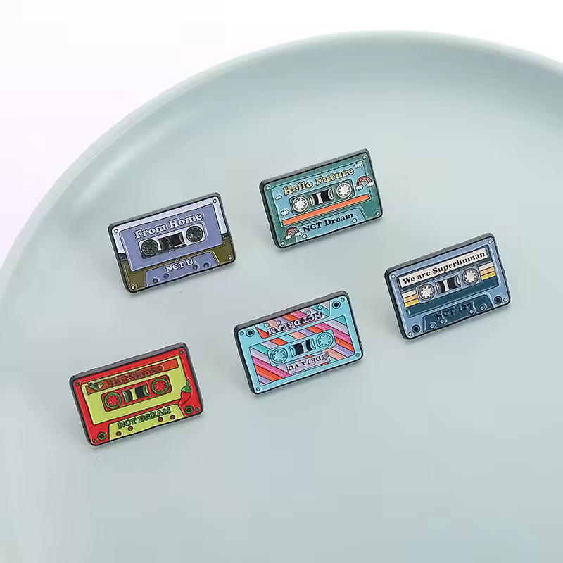 South Korean Boy Group Enamel Pins Hot Sauce Nct Dream Music Albums Retro Tape Brooches Lapel Badge Jewelry Gift For Fans