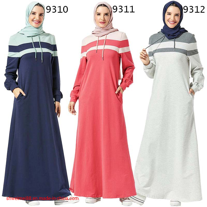 Women Long Sleeve Pullover Hoodie Dress Slim Sweatshirt Casual Maxi Dress