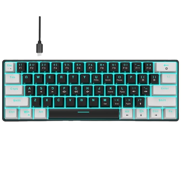 Wholesale Hxsj V900 61 Keys Cool Lighting Effect Mechanical Wired Keyboard