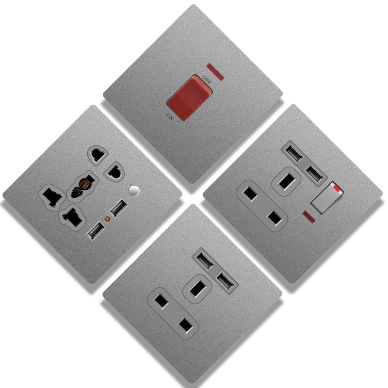 T1 2024 New Design High Quality Wholesale Price Electrical Thin Panel 3 Pin Multi Plug Socket and Switch for Home