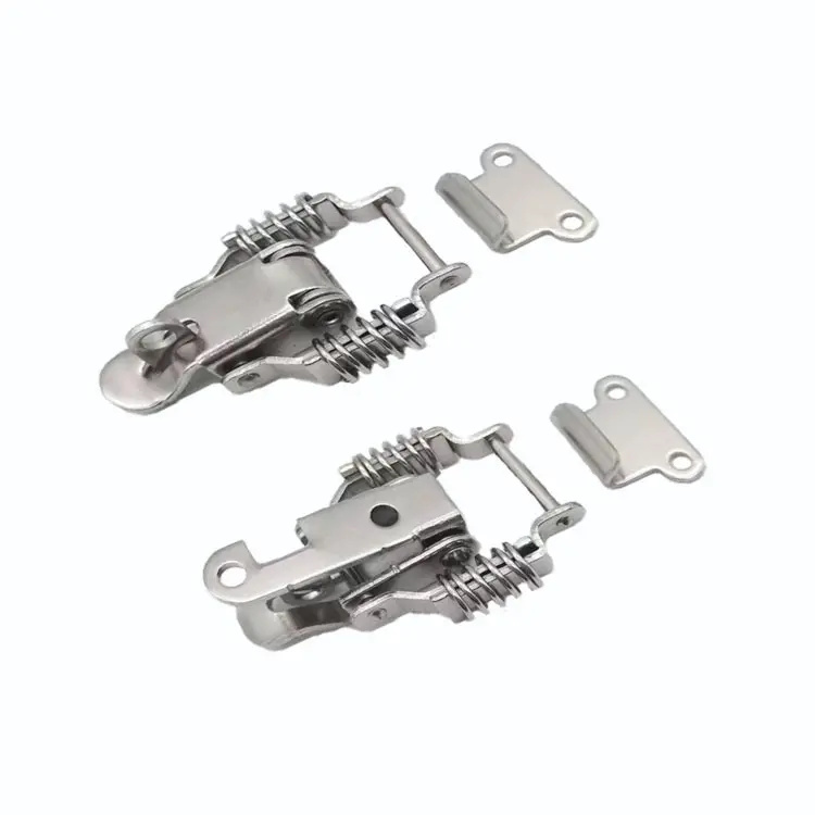 Stainless Steel 304 Spring Hasp Toolbox Toggle Latches Lock Wood Suitcase Buckle Hinges Furniture Hardware Accessories