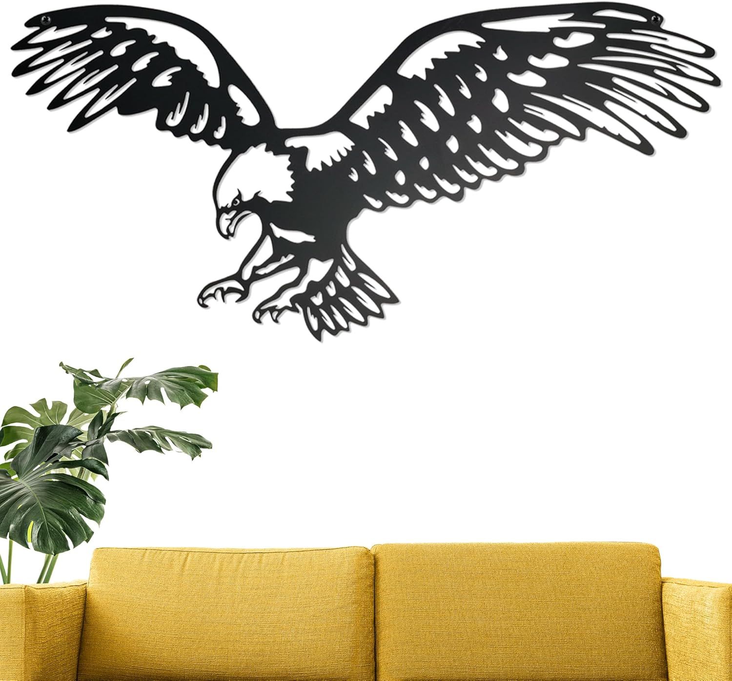 Garage Outdoor Black Patriotic Decoration Eagle Decor Metal Wall Art