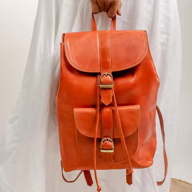 Large Capacity Waterproof Leather Travel Organizer Diaper Backpack Genuine Leather Custom Baby Backpack Diaper Bag Bulk Product