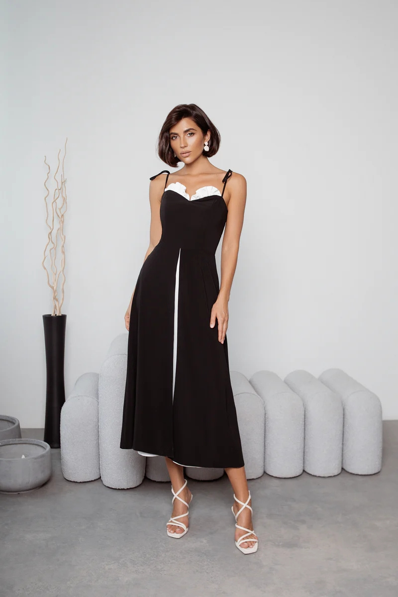 High Quality Split Dress Black Casual Sleeveless Satin Sleeveless Backless Dress