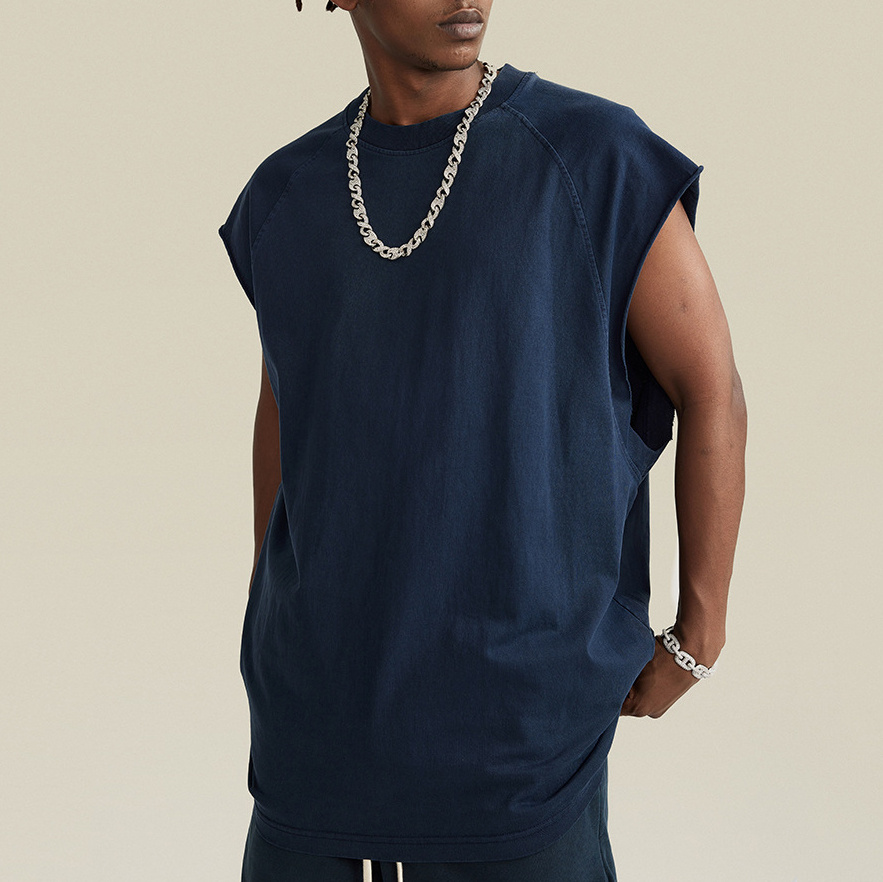 Luxury Streetwear Heavy Weight Plain Blank Sleeveless T Shirts Manufacturer Bulk Men's Muscle Gym Tank Top