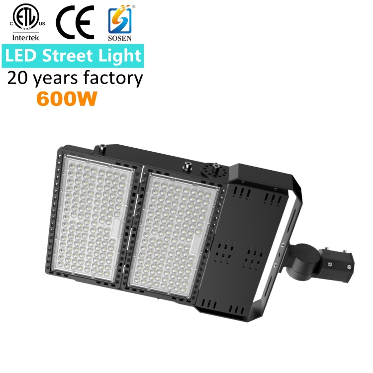 20 Year Manufacturer 600W 500W LED Outdoor LED Street Lamp up to 90000lm Stadium LED Shoebox Style Streetlight Night Sensor 110V 230V ETL Dlc SAA CE Kc UL