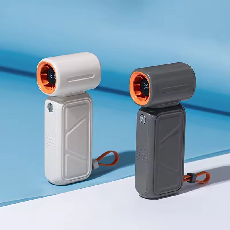 H06 2025 Usb Rechargeable Portable 8000mah Power Bank High Speed Turbo Digital Display Fan Hot Selling For Outdoor Hotel Car Use