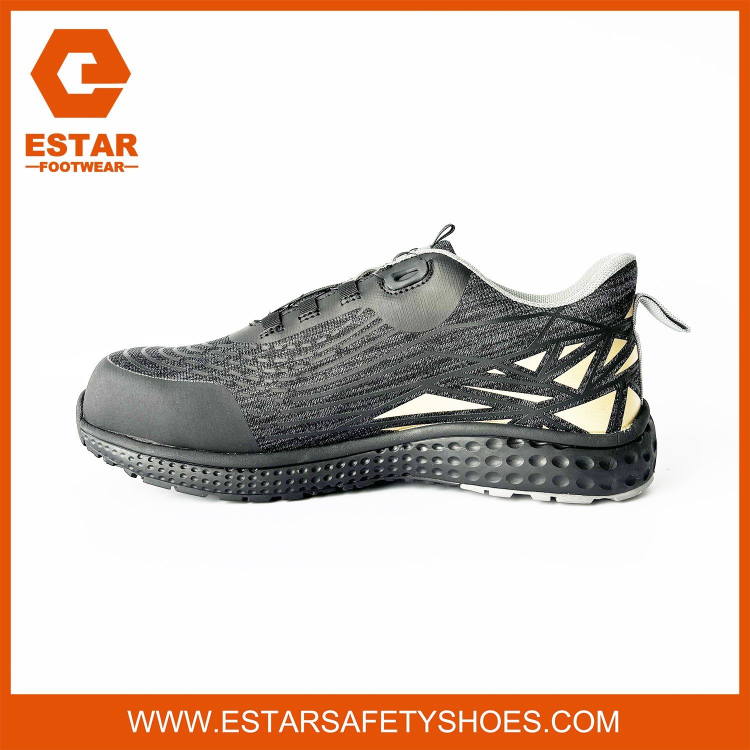 Sports Breathable Fibreglass Composite Toe Boa Lace Fast Release Sport Safety Shoes