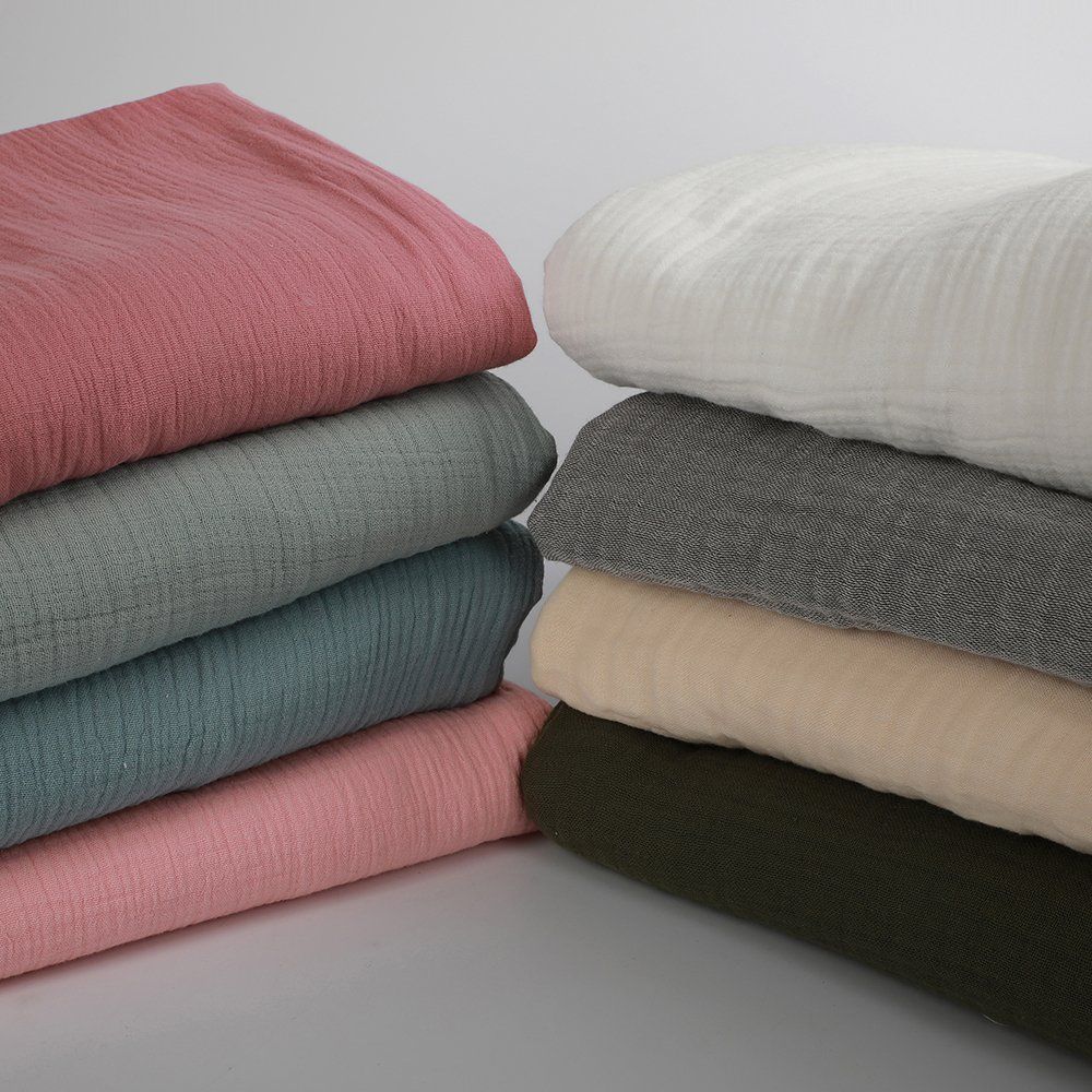Comfortable Soft Six Layers Cotton Muslin Gauze Solid Fabric for Baby Blanket