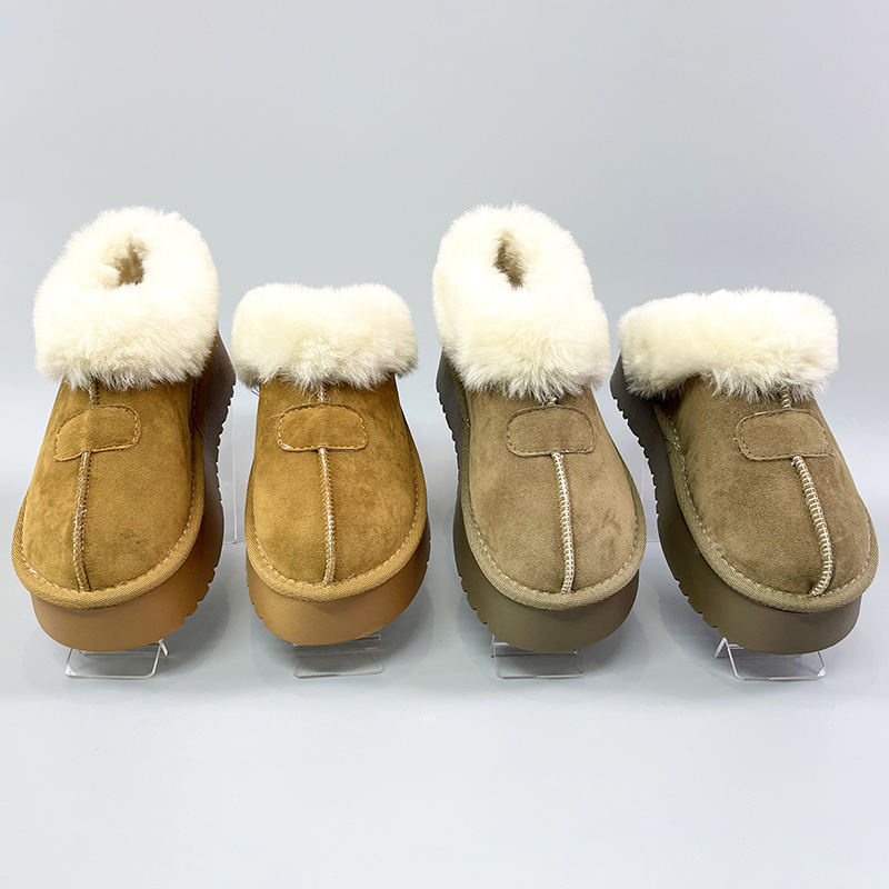 2024 New Style Thermal Platform Fleece Fur Shoes Outdoor Thick-Soled Winter Snow Boots for Women