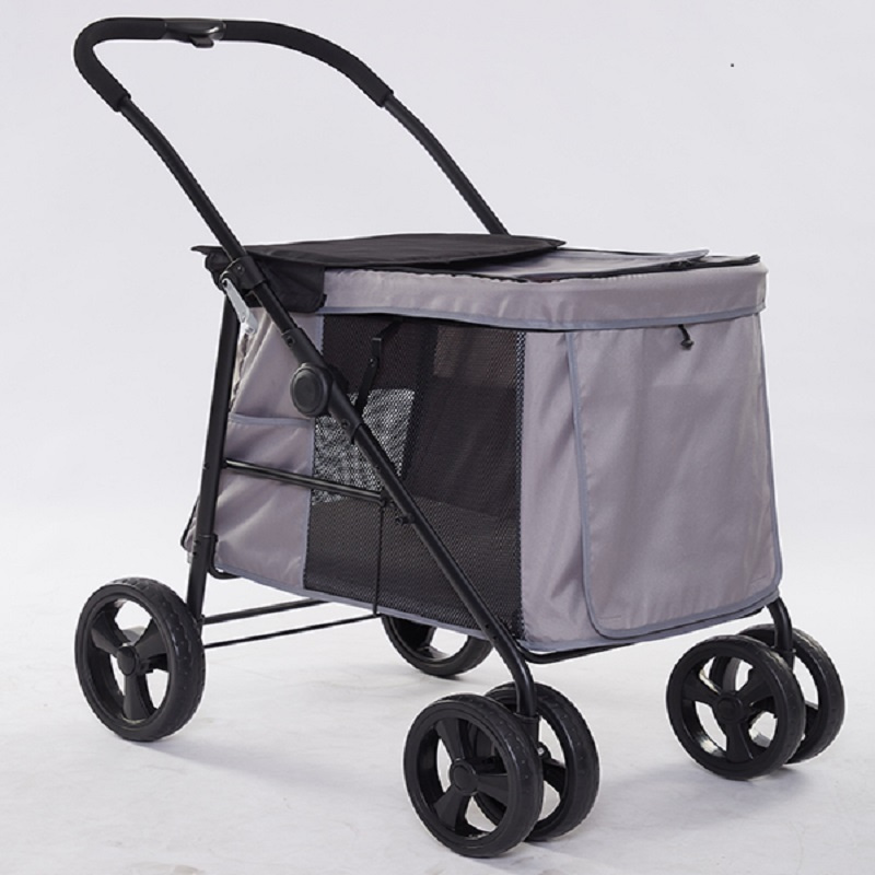 Premium Pet Product Foldable Stroller with Shock Absorption and Brake System