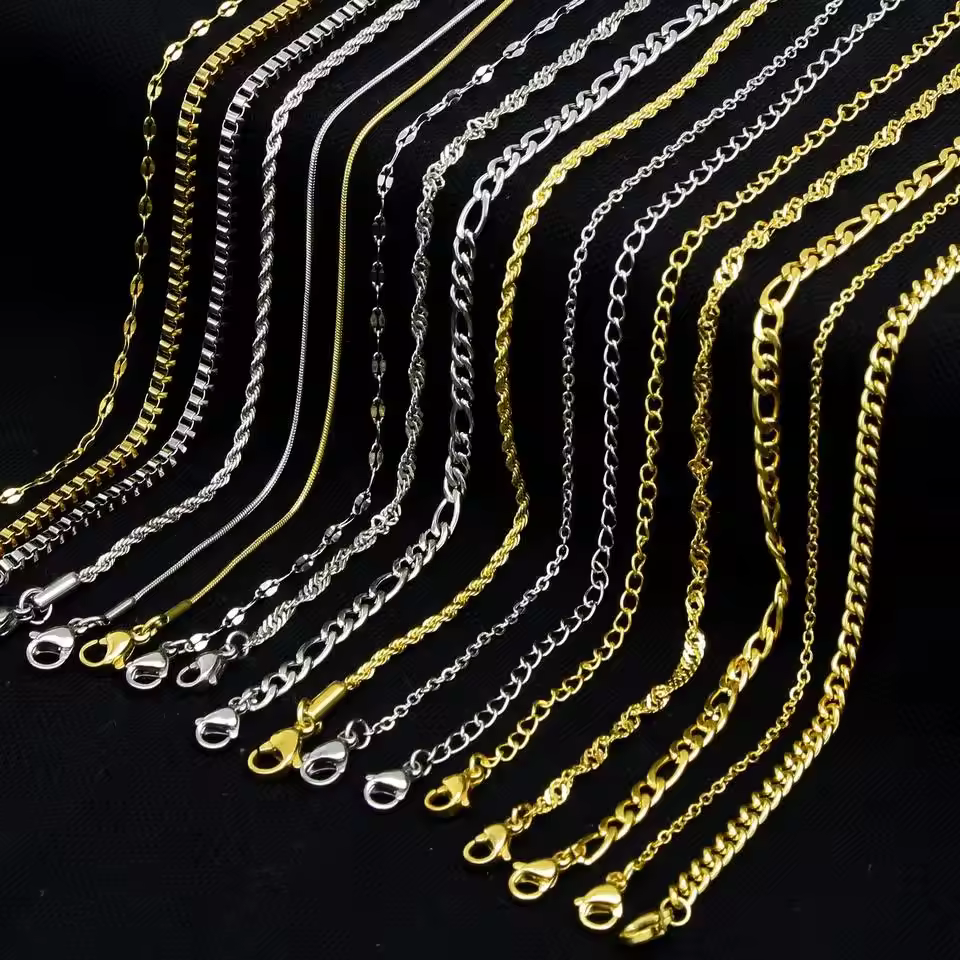 Cheap Price China Stainless Steel Box Chain Ready To Ship Chain Necklace Diy Jewelry Fashion 18k Gold Plated Flat Snake Chain