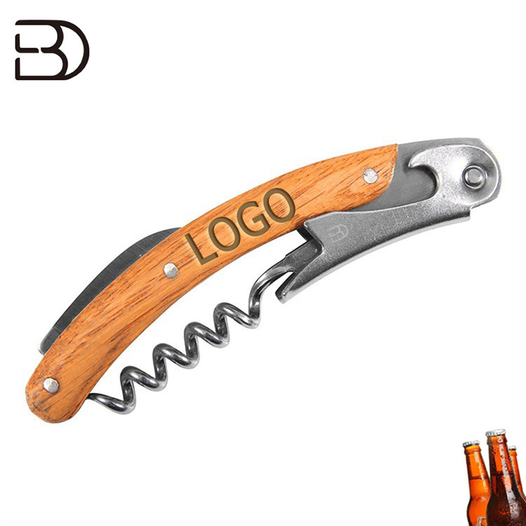 Premium Quality Wooden Handle Cork Screw Bottle Opener