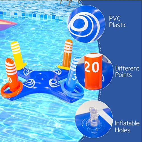 Wholesale Ring Toss Game 6 PCS Rings Floating Swimming Pool PVC Inflatable Float Toys for Kids Water Play
