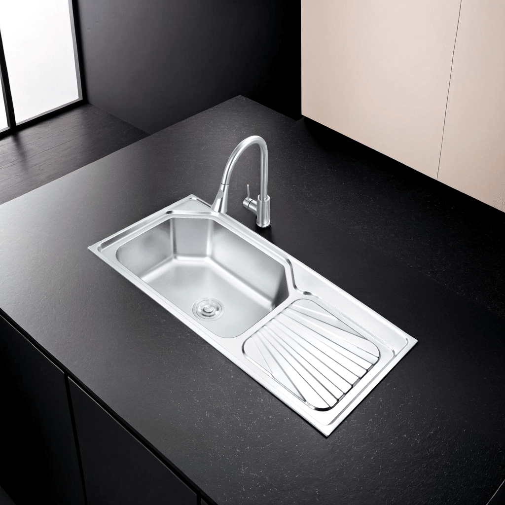 Modern Stainless Steel Kitchen Sink Multifunctional Single Bowl with Plate Sink Fregadero Cocina
