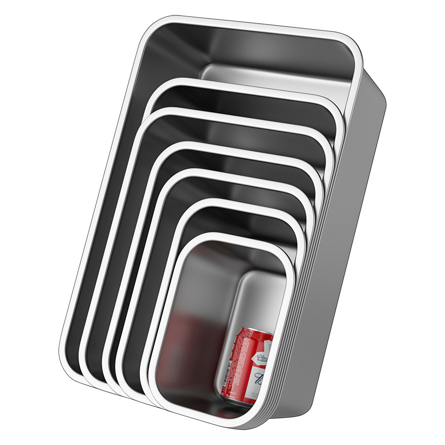 Factory Wholesale Price Thick Plate Durable Gn Square Tray for Washing Vegetables