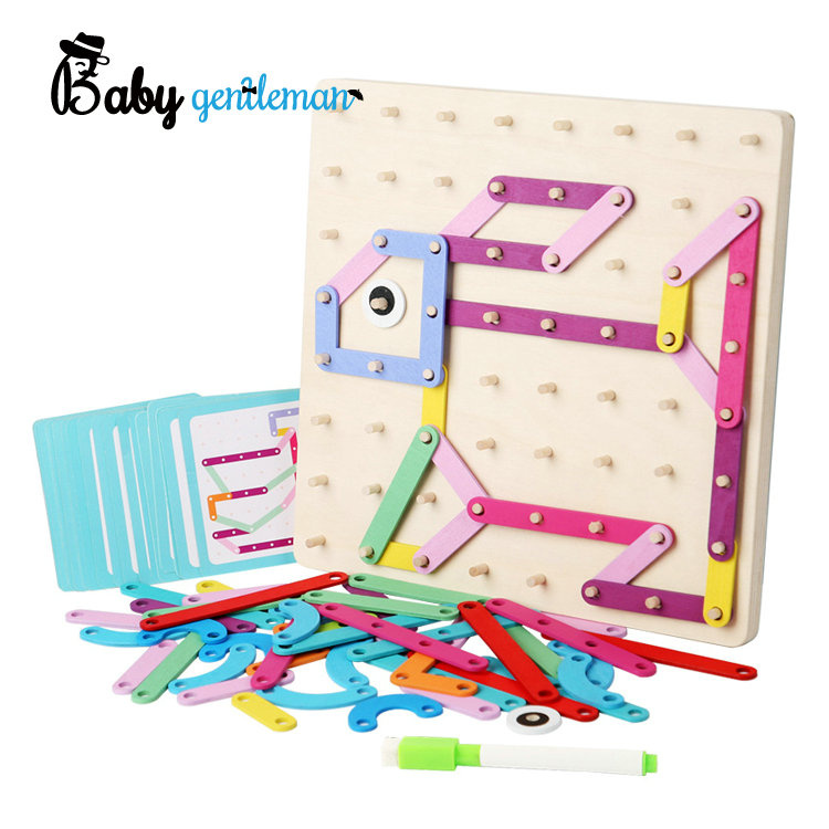 Factory Direct Shape Educational Toy DIY Wooden Pegboard Puzzle for Kids Z14402A