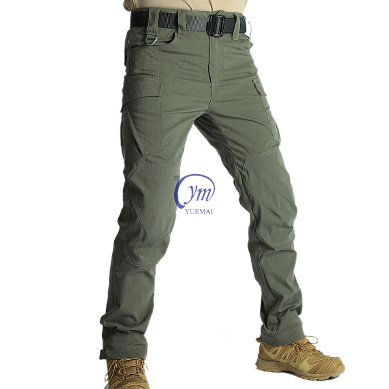 Men's Tactical Long Pants Multi-Pockets Trousers Safety Pants