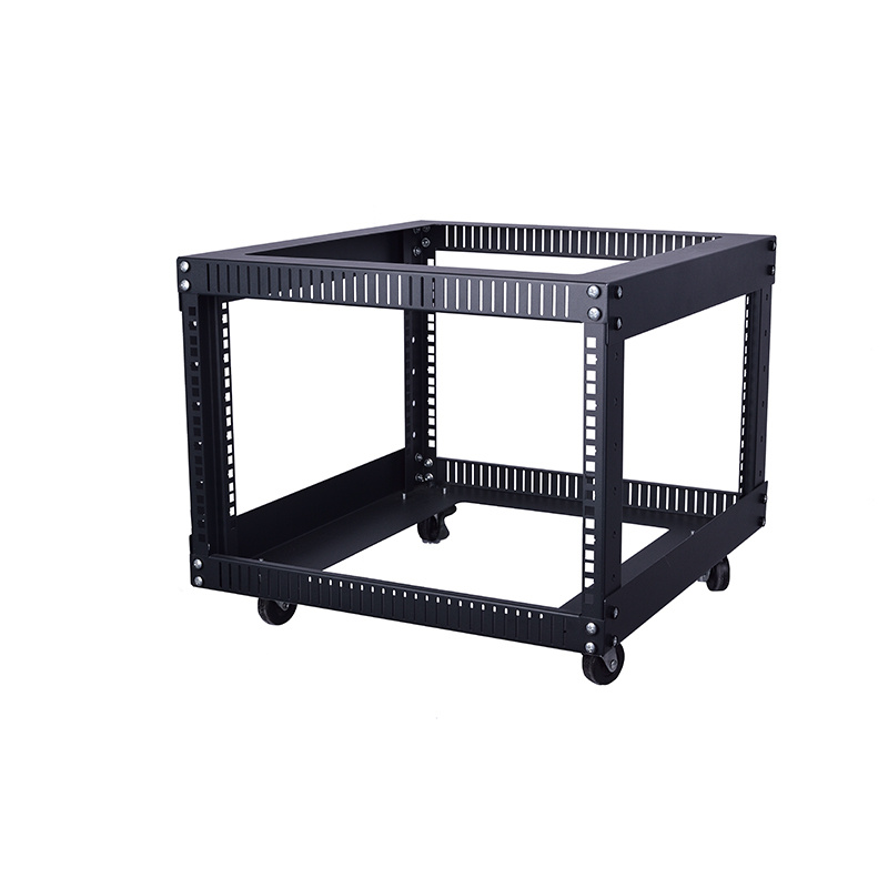 19 Inch 15u Open Frame Rack with 4 Casters and 4 Level Feet