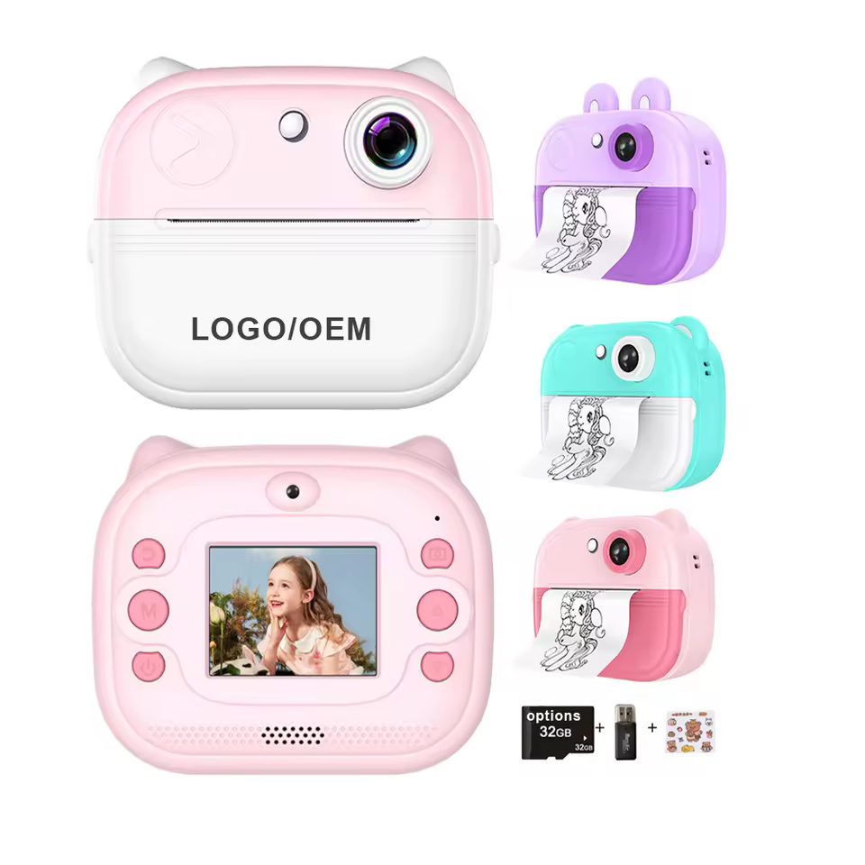 Factory Stock Thermal Print Camera Video Kids Girls Boys Upgrade Digital Selfie Instant Camera Recording Printer
