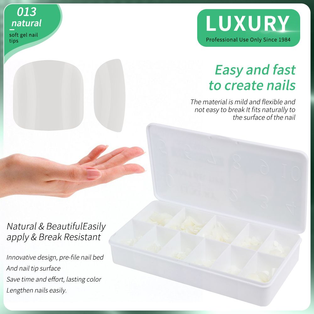 500PCS Toe Nail Tips Set Short Square Full Cover Soft Gel False Toenails 11 Sizesfor Nail Extension